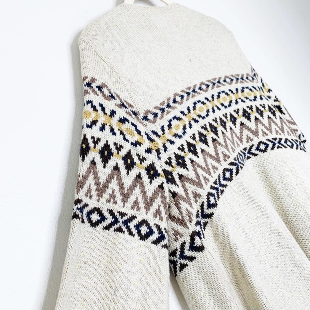 CHASER BOHO TRIBAL PRINT OPEN FRONT DRAPED SOUTHWEST CARDIGAN **NWT** - Picture 7 of 12